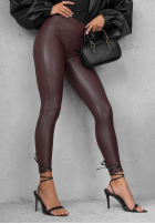 Skórzane Leggings No One Knew Burgund II