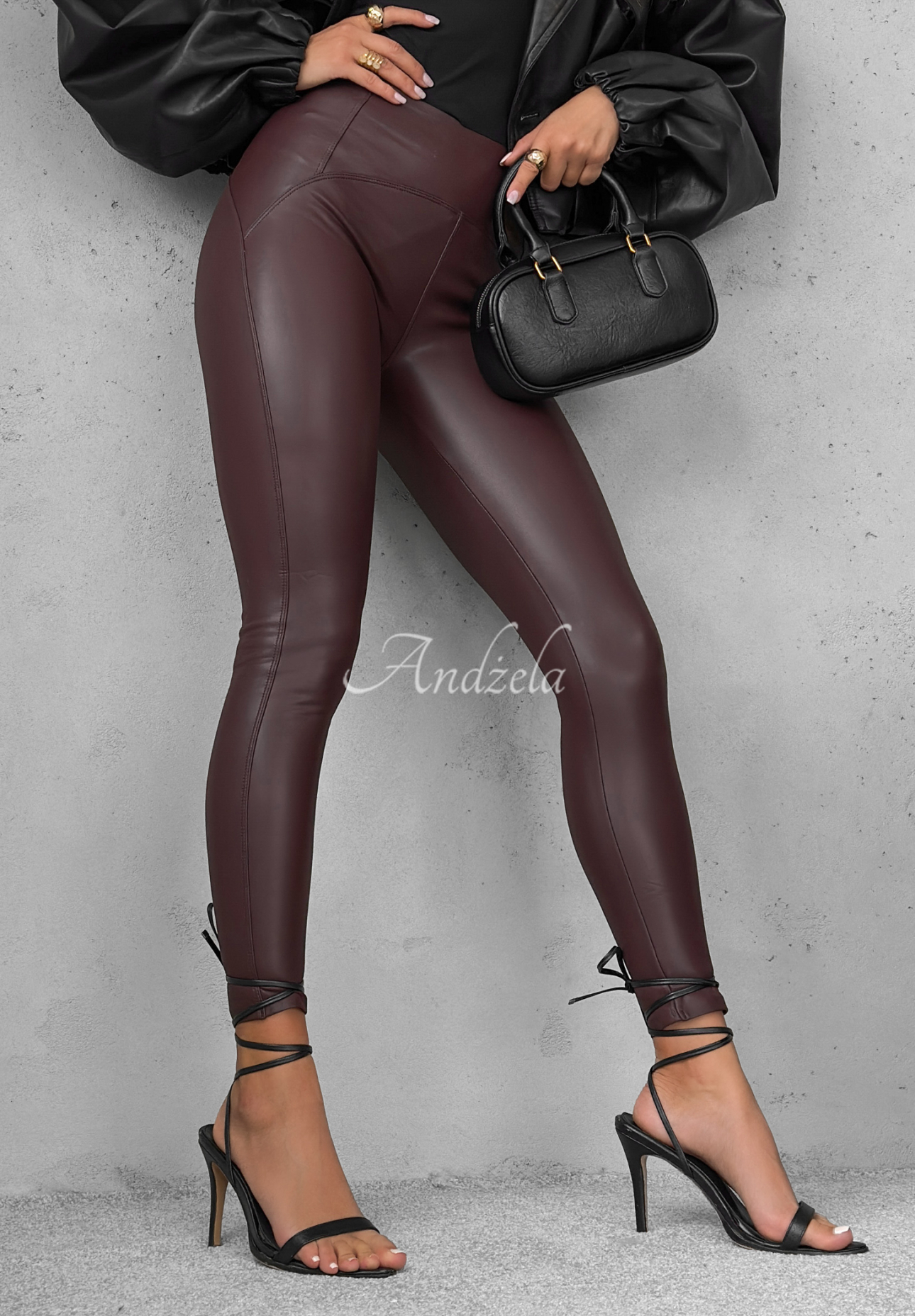 Lederleggings No One Knew Burgund II