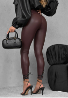 Skórzane Leggings No One Knew Burgund II