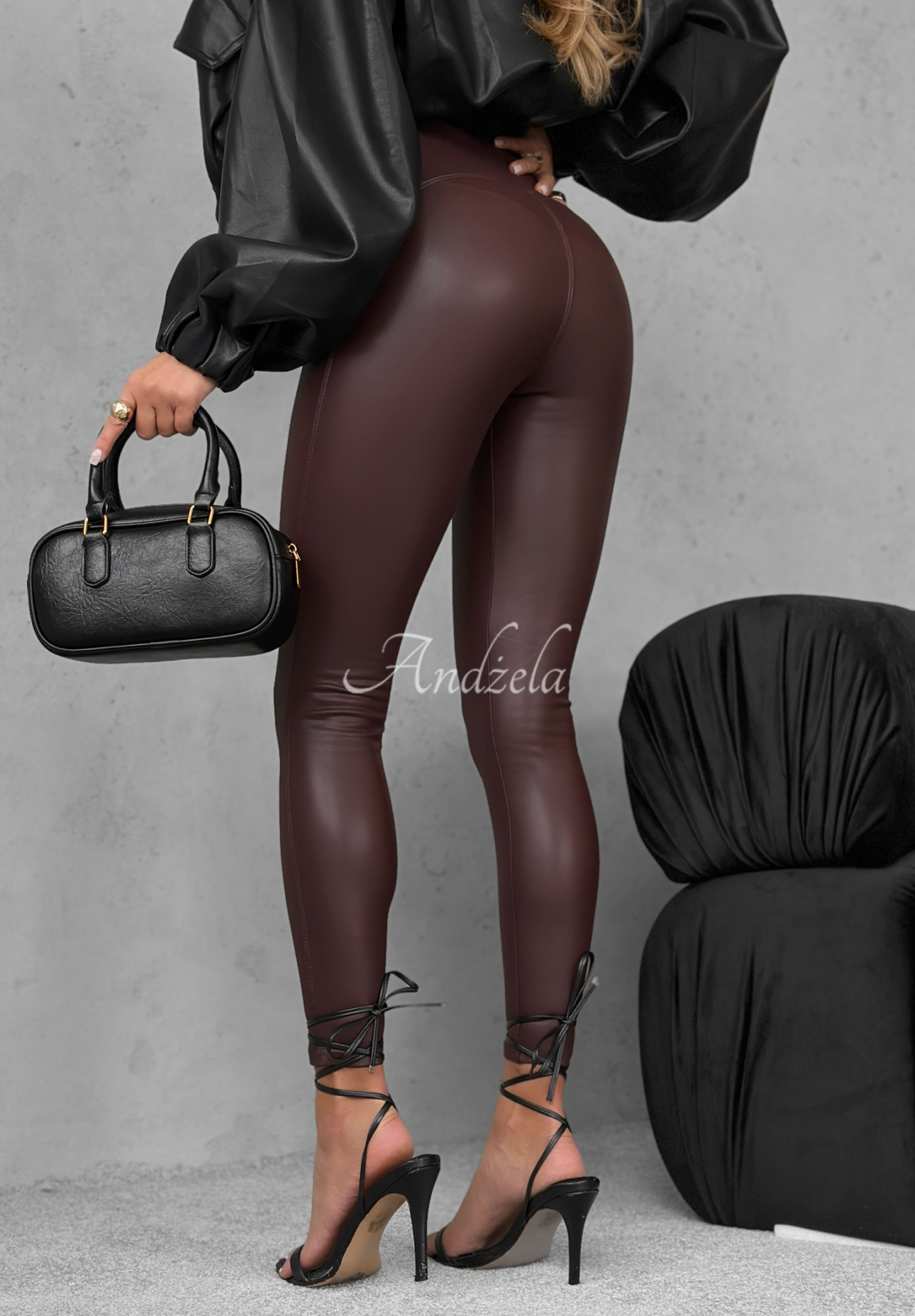 Lederleggings No One Knew Burgund II