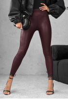 Skórzane Leggings No One Knew Burgund