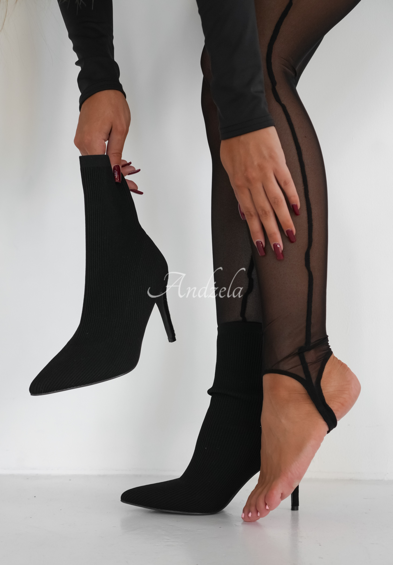 Viskose-Leggings mit Fersenkappe What A Night Schwarz
