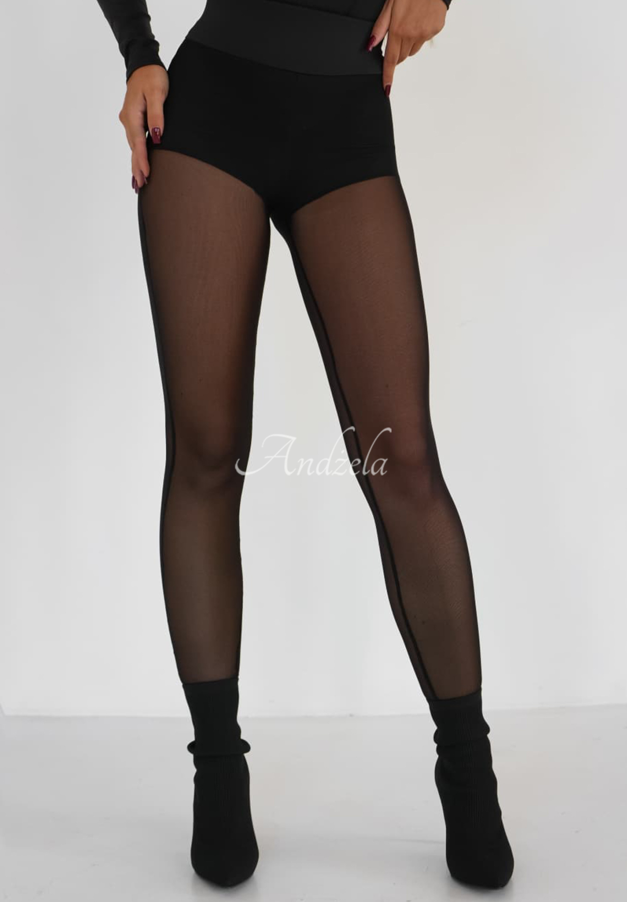 Viskose-Leggings mit Fersenkappe What A Night Schwarz