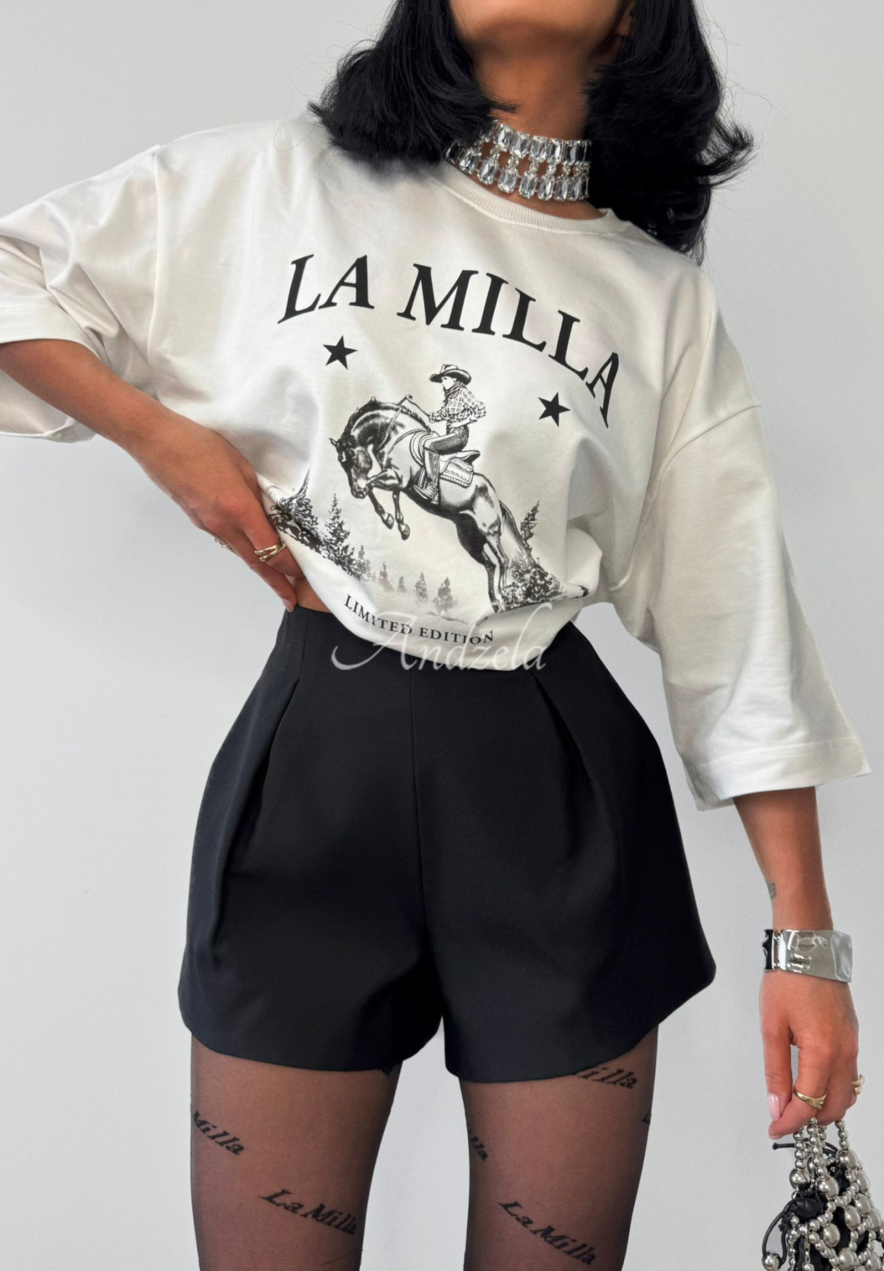 Viscose short shorts La Milla Off Today black