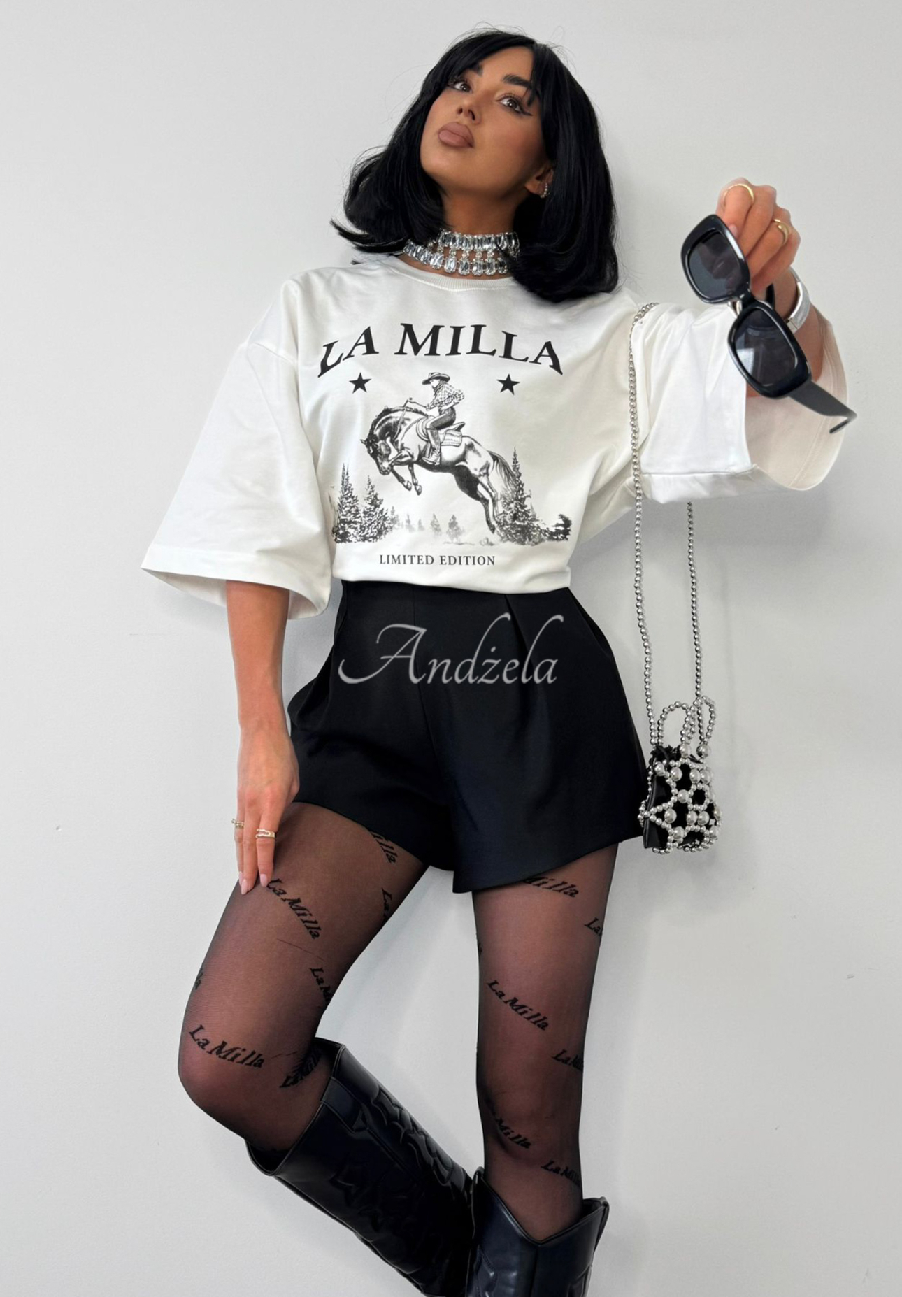 Viscose short shorts La Milla Off Today black