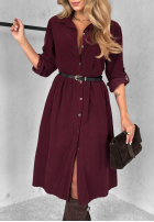 Koszulowa Kleid midi That One Autumn Burgunderrot