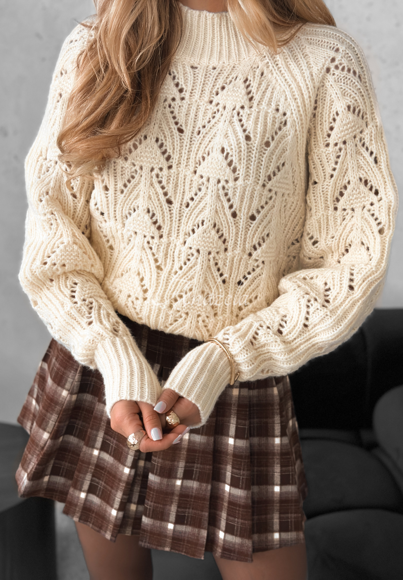 Durchbrochener Pullover Del Haven Beige