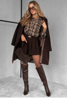 Hemd z falbankami w kratę Quiet Power Camel