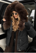 Pikowana Jacke z futerkiem Still In Autumn Schwarz