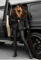 Pikowana Jacke z futerkiem Still In Autumn Schwarz