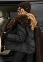 Pikowana Jacke z futerkiem Still In Autumn Schwarz