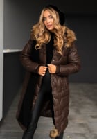 Pikowana Jacke z futerkiem Frostbite Schokoladenbraun II