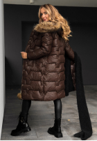 Pikowana Jacke z futerkiem Frostbite Schokoladenbraun II