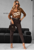 Pullover z nadrukiem Coco Schokoladenbraun