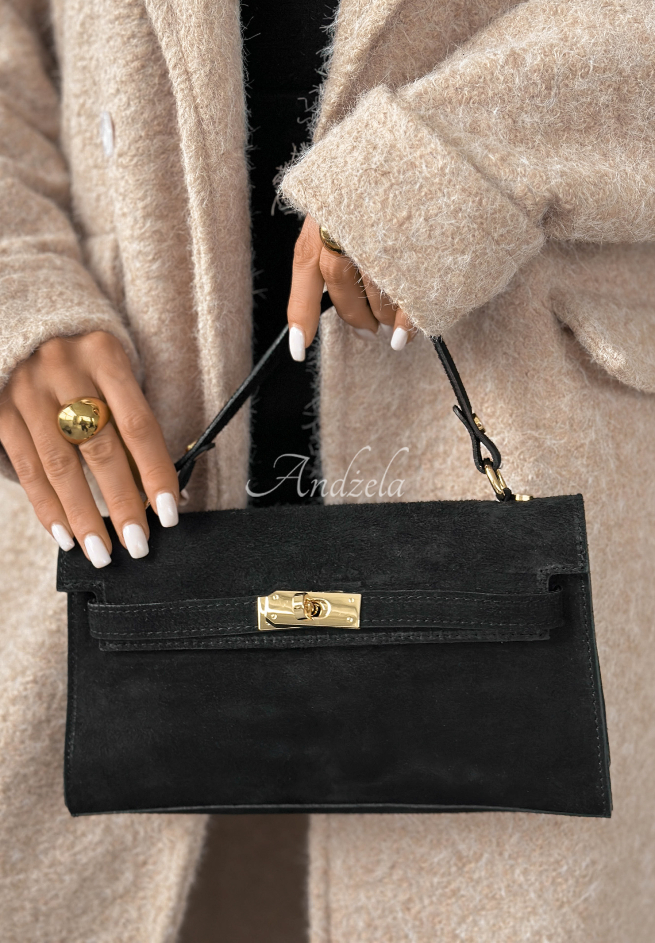 Suede handbag Weekend Only black
