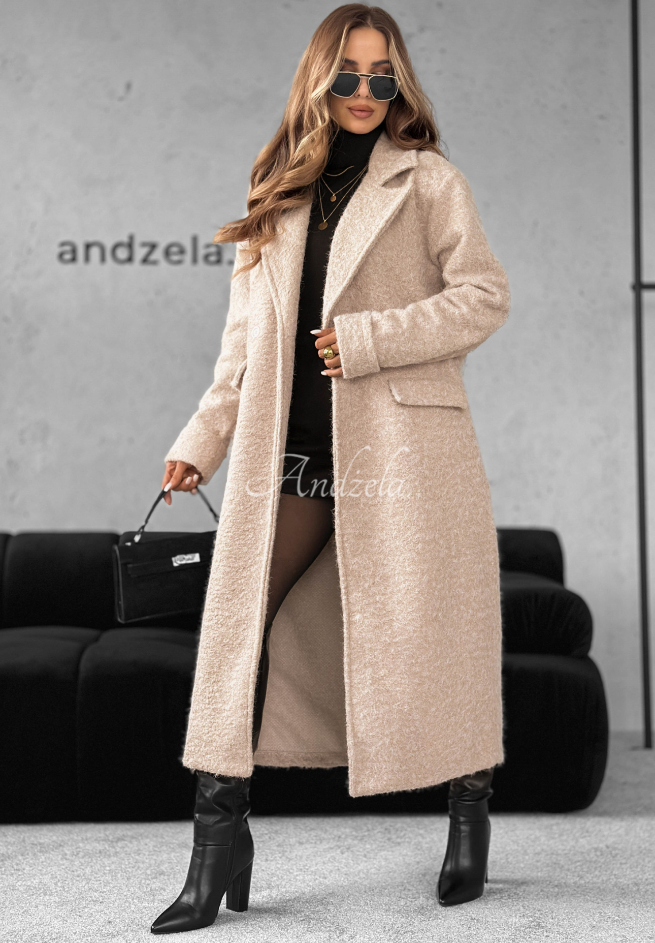 Langer Schaffellmantel City Of Bergen Beige