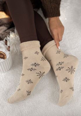 Lange gemusterte Socken Sugar Snow Beige