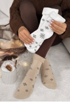 Lange skarpetki z nadrukiem Sugar Snow Beige