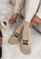 Lange skarpetki z nadrukiem Teddy Vibes Beige