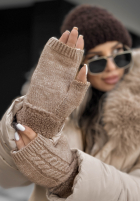 Handschuhe z kożuszkiem Enjoying Winter Beige