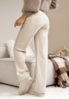Hose Jeans wide leg Classic Move z paskiem Ecru