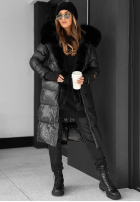 Puchowa Jacke z futerkiem Zero Contact Schwarz