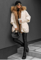 Krótka Jacke z futerkiem Hello October Ecru