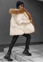 Krótka Jacke z futerkiem Hello October Ecru