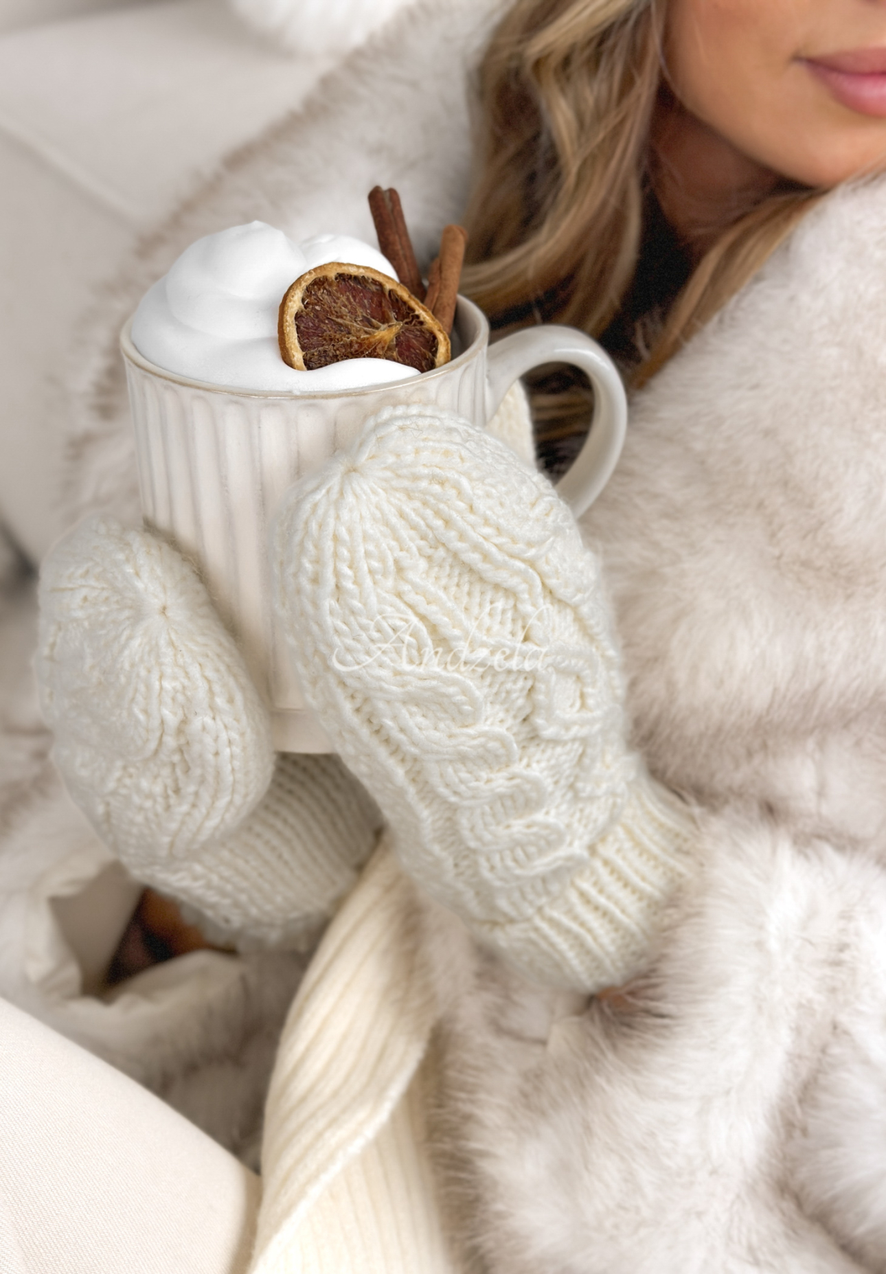 Geflochtene Handschuhe Arctic Weather Ecru