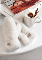 Handschuhe z futerkiem Snowy Ecru