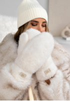 Handschuhe z futerkiem Snowy Ecru