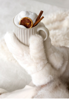 Handschuhe z futerkiem Snowy Ecru
