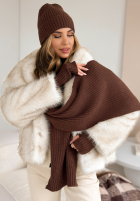 Set Mütze, szalik, Handschuhe 3in1 Winter Threads Schokoladenbraun