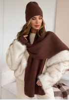 Set Mütze, szalik, Handschuhe 3in1 Winter Threads Schokoladenbraun