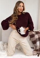 Pullover oversize Pink Mountain Burgunderrot