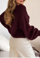 Sweter oversize Pink Mountain burgundowy
