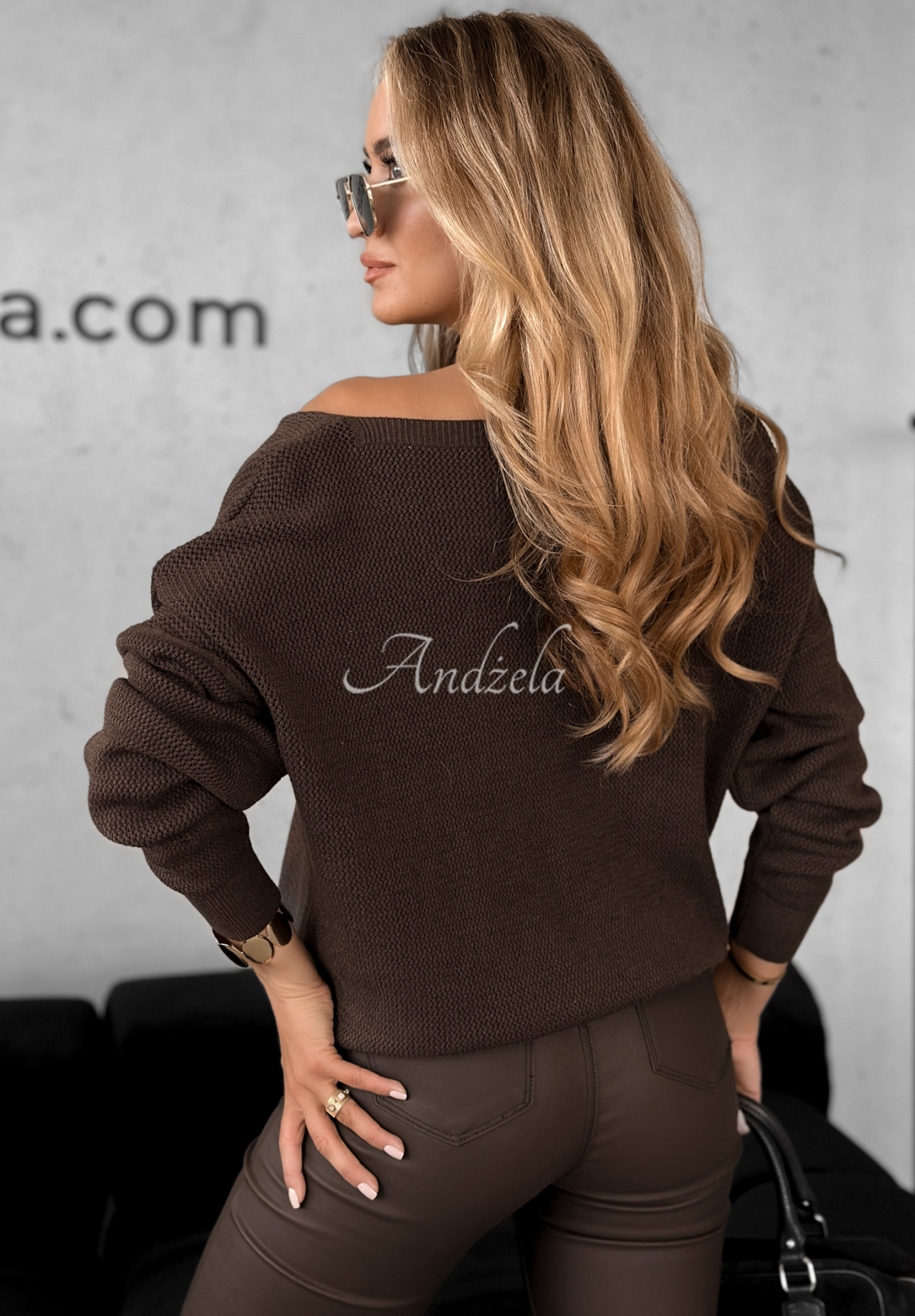 Viskosepullover mit Print Miss Mademoiselle Schokoladenbraun