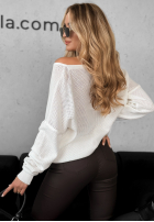 Leicht Pullover z nadrukiem Miss Mademoiselle Ecru