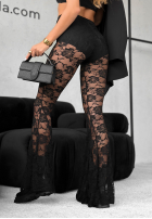 Koronkowe Hose dzwony Autumn in Paris Schwarz