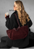 Zamszowa skórzana Tasche Inspirational Burgunderrot