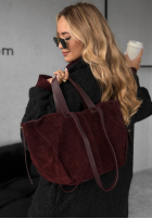 Zamszowa skórzana Tasche Inspirational Burgunderrot