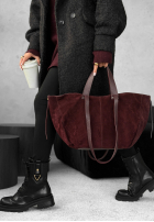 Zamszowa skórzana Tasche Inspirational Burgunderrot
