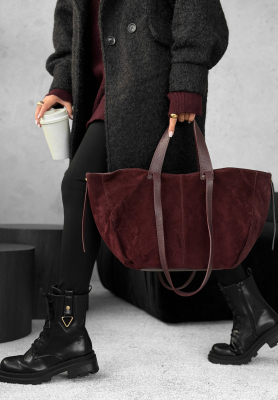 Wildlederhandtasche Inspirational Burgunderrot