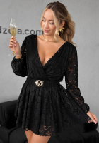 Koronkowa Kleid z paskiem Chase Your Dreams Schwarz