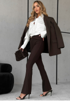 Leggings dzwony z ozdobnym pasem To The Caffe Schokoladenbraun