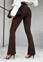 Leggings dzwony z ozdobnym pasem To The Caffe Schokoladenbraun