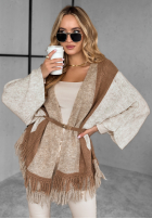 Cardigan oversize z frędzlami Quiet Mornings Beige