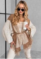 Cardigan oversize z frędzlami Quiet Mornings Beige