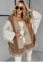 Cardigan oversize z frędzlami Quiet Mornings Beige