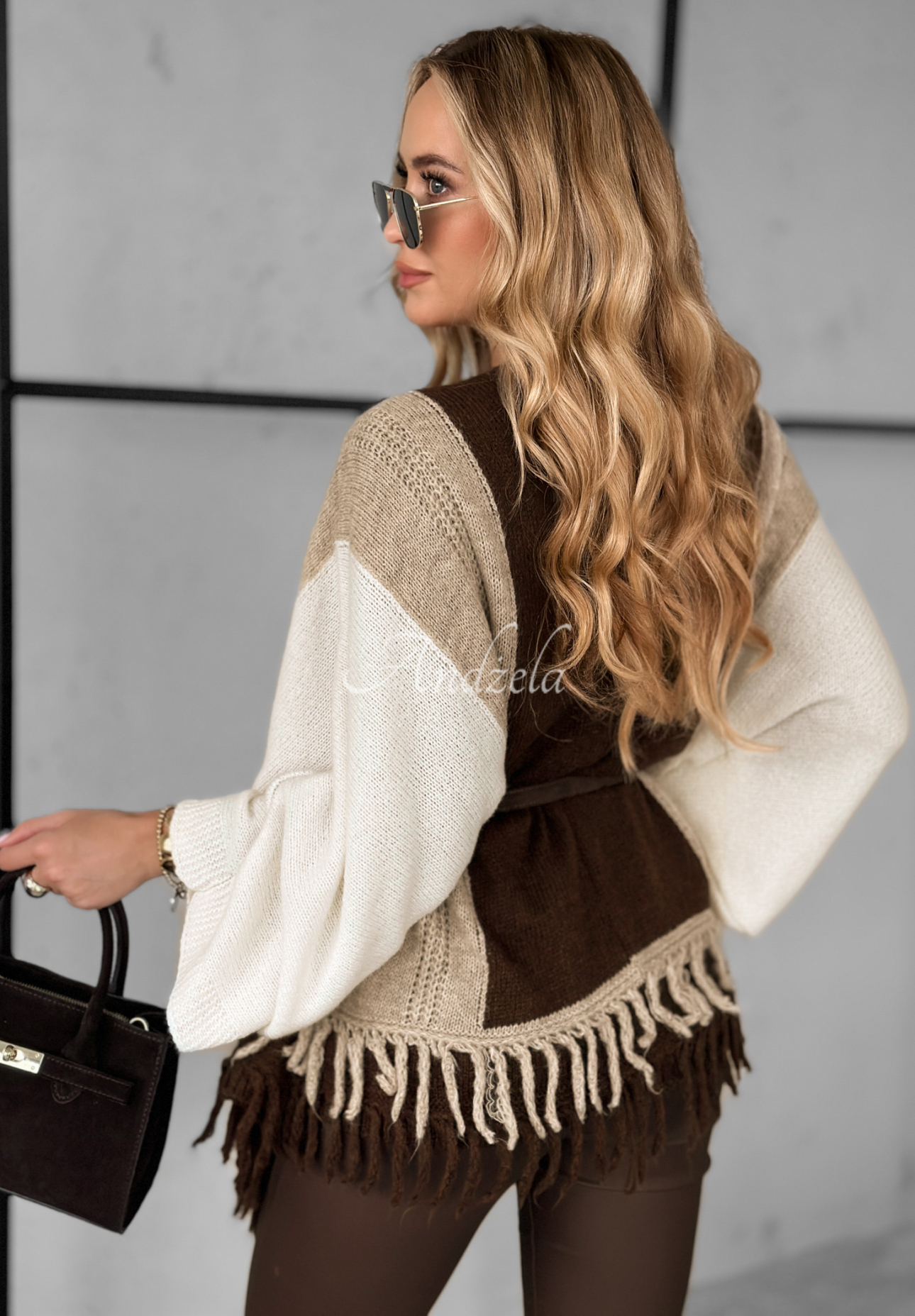 Oversize-Cardigan aus Wolle und Viskose Quiet Mornings Schokoladenbraun